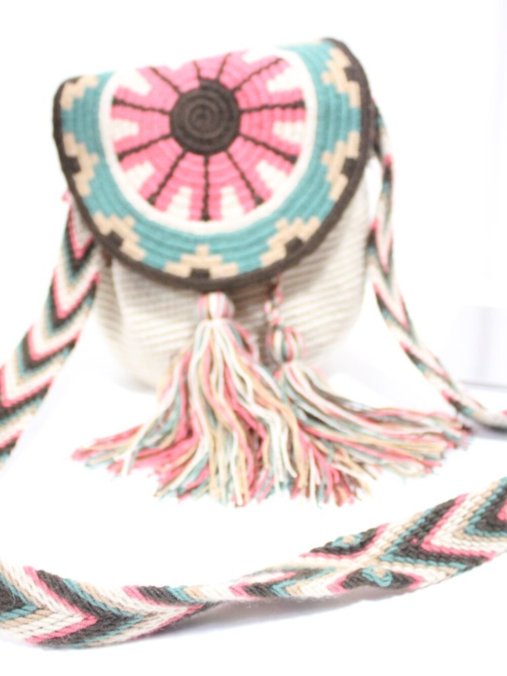 Wayuu Handmade Bohemian Pouch/Crossbody Bag with Tassels